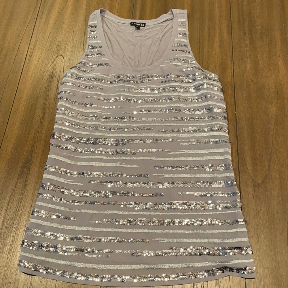 Express sequin tank top